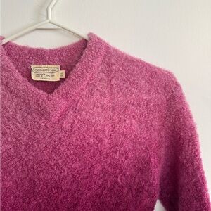 Vintage Pink Wool Blend V-Neck Sweater